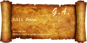 Gáll Ádám névjegykártya